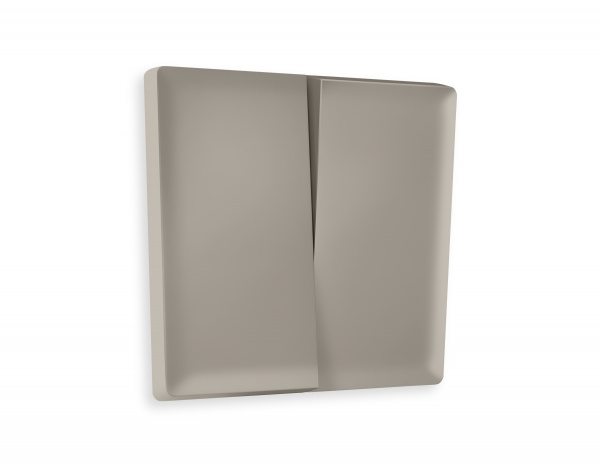 Лицевая панель ALFA (Серо-бежевый матовый) для 2-кл выключателей QUANT AP3630