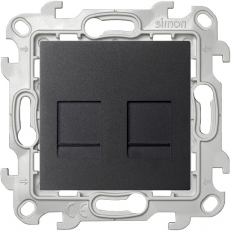 Simon 24 Графит Розетка 2хRJ45 кат. 5е UTP