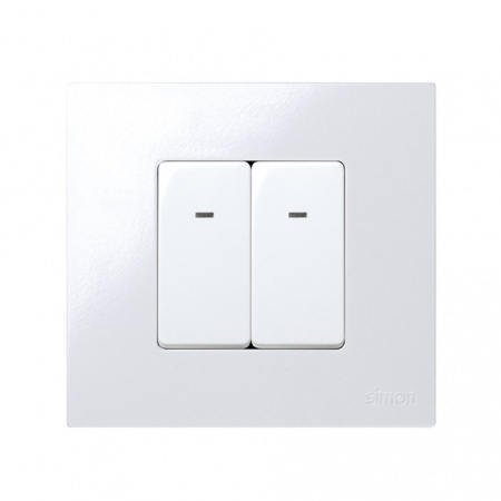 Simon 27 Мех Белая Кнопка клавишная с подсветкой узкая, 10А 250В