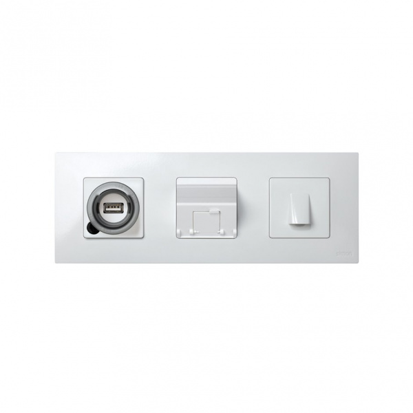 Simon 27 Play Белая Коробка 3-ая для открытой проводки, 86х93х37мм