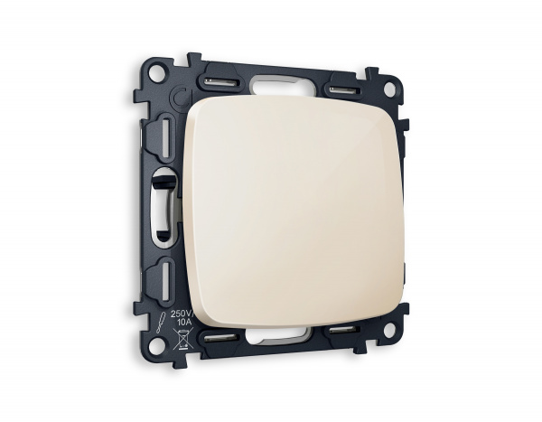 Комплект механизма 1-клавишного перекрестного выключателя OMEGA MO301030 Бежевый глянец QUANT