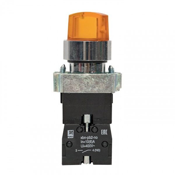 Переключатель BD21 2P c желтой подсветкой 230В NO EKF PROxima