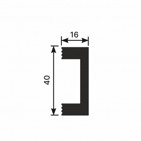 Рейка RX011, 40х16, 2000мм, Экополимер/15