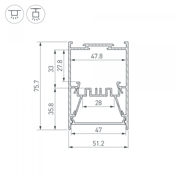 Arlight Профиль LINE-5075-HONEYCOMB-2000 BLACK (Алюминий)