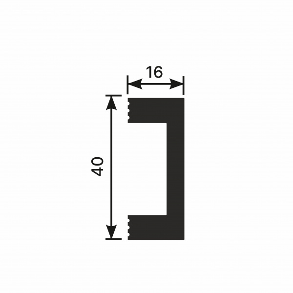 Рейка RX011, 40х16, 2000мм, Экополимер/15