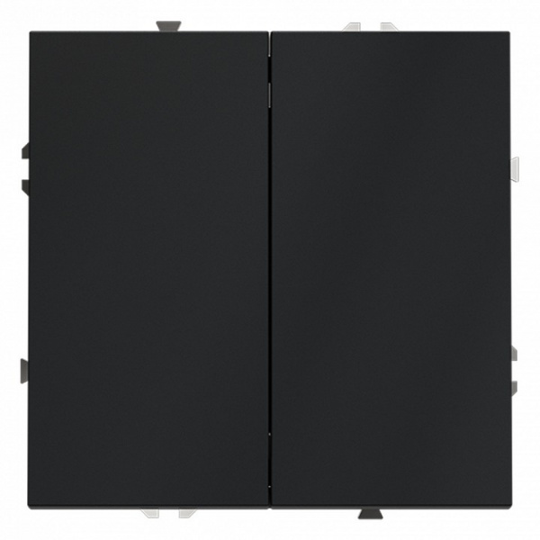 Проходной переключатель встраиваемый VOLTUM S70 двухклавишный 10А, (графит)