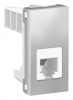 SE Unica Modular Алюминий Розетка телефонная, RJ12, одиночная 1 модуль