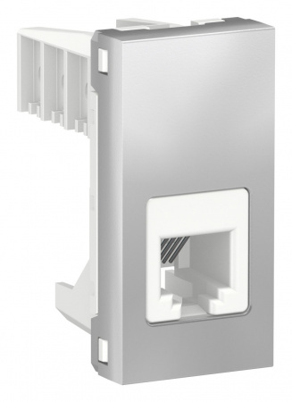 SE Unica Modular Алюминий Розетка телефонная, RJ12, одиночная 1 модуль