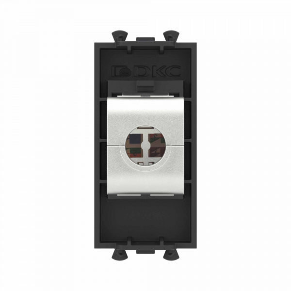 DKC Avanti Компьютерная розетка RJ-45 без шторки модульная, кат.6А экранированная, Черный матовый, 1 модуль