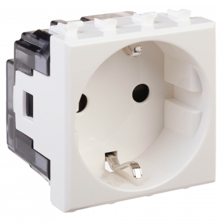 DKC Avanti Белое облако Розетка 2P+E со шторками 2 модуля