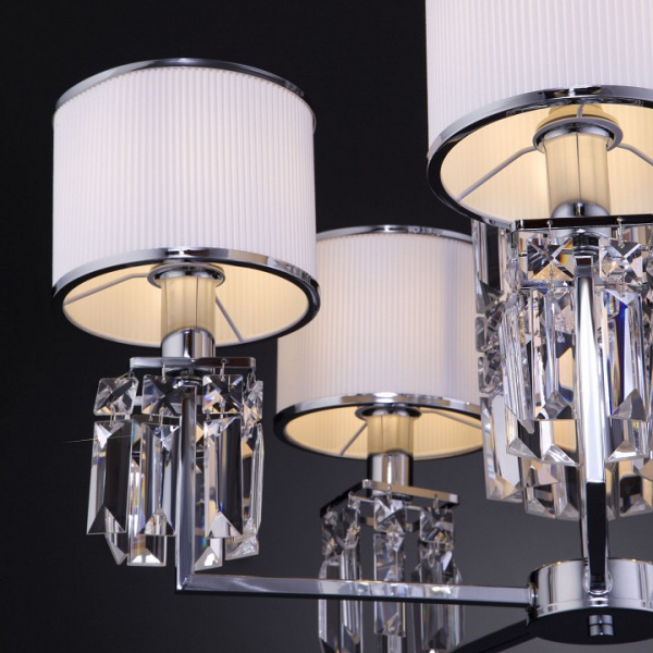 Подвесная люстра с абажурами 10099/5 хром Eurosvet Zaffiro