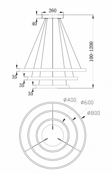 Подвесной светильник MOD058PL-L100W4K Maytoni Rim