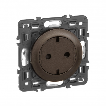 Legrand Celiane2 Графит Розетка с плоской лицевой панелью с/з, безвинт зажим (накладка+механизм)