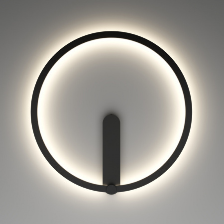 DK5035-BK Бра ROUND со светодиодом, IP20, 24W, 3000/4000/6500K, черный, алюминий