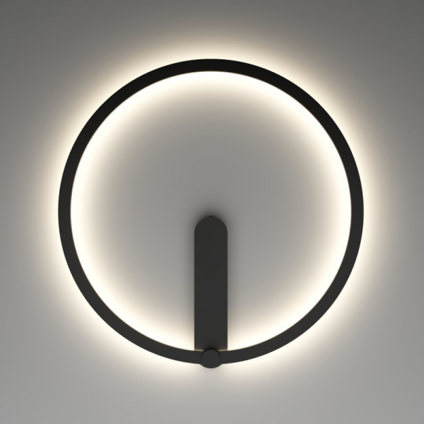 DK5035-BK Бра ROUND со светодиодом, IP20, 24W, 3000/4000/6500K, черный, алюминий