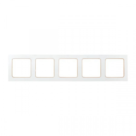 EKF Стокгольм Рамка 5-местная белая с линией цвета шампань