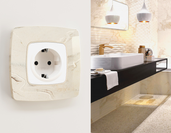 Рамка OMEGA Opera (Серо-бежевый мрамор) 4-ая OF940604