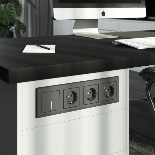 Рамка из поликарбоната на 4 поста Stark графит матовый W0041864