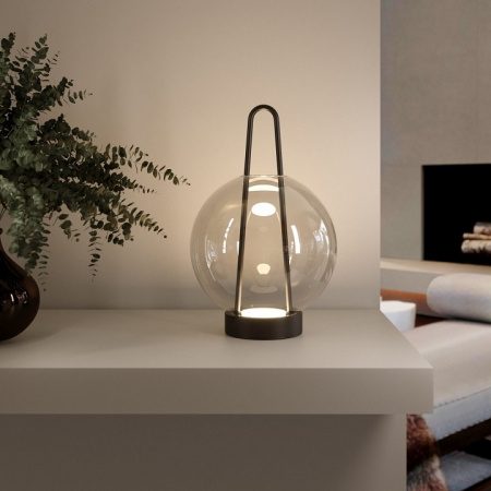Настольный светодиодный светильник со стеклянным плафоном 80507/1 черный Eurosvet Frasco