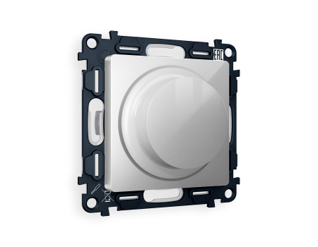 Комплект механизма светорегулятора универсального поворотно-нажимного ALFA MA405510 Серебро глянец  25-600W/LED 5-300W QUANT