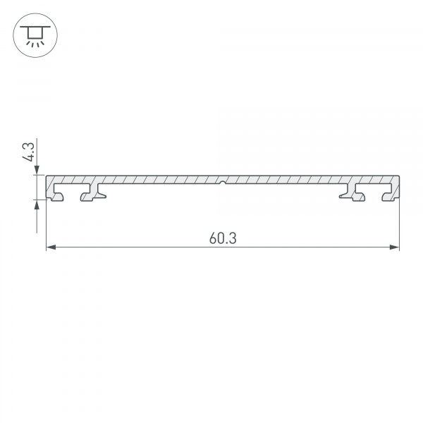 Профиль Arlight PHS-3X-Base-H4.3-2000 Anod 019869