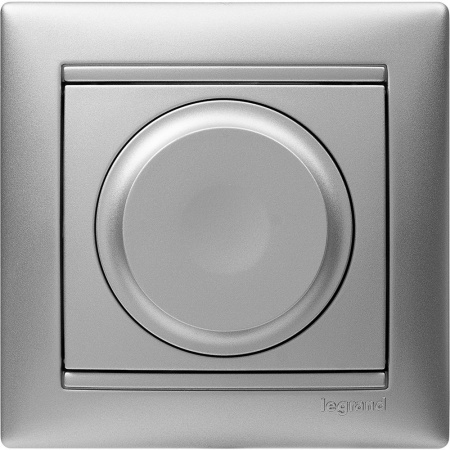 Legrand Valena Classic Алюминий Светорегулятор поворотный универсальный 2-проводный 5-300 Вт