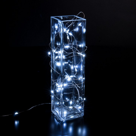 Гирлянда нить 'Роса' белый на батарейках 3м IP20 400-006 белый 3м IP20 Eurosvet Роса