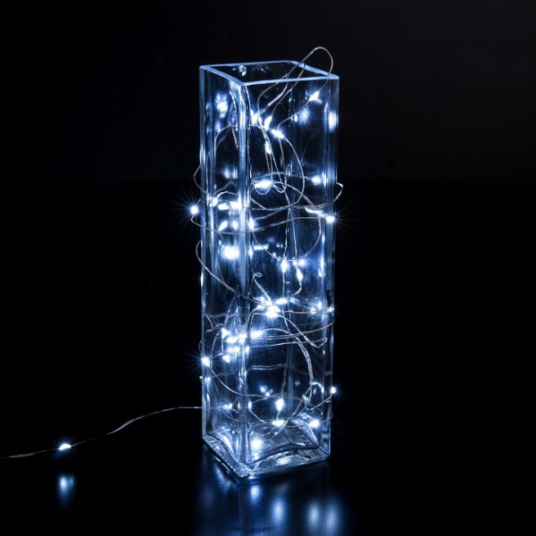 Гирлянда нить 'Роса' белый на батарейках 3м IP20 400-006 белый 3м IP20 Eurosvet Роса