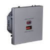Розетка USB A+C 65W, серый Kollinger Eclipse EC-024GY