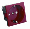 SE Wessen 45 Красная Розетка с/з с защитными шторками 250В, 16А, для кабель-каналов