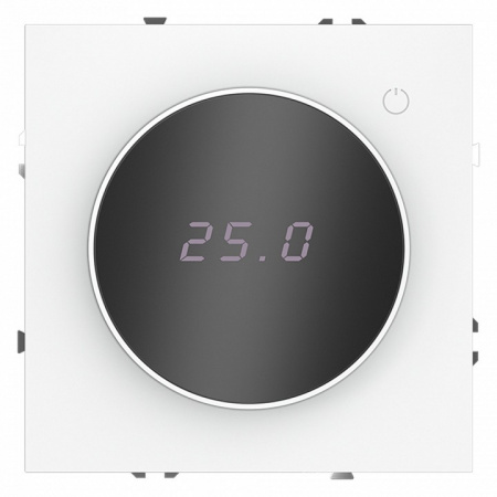 Терморегулятор электронный VOLTUM S70 с индикацией и датчиком, для теплого пола, (белый матовый)