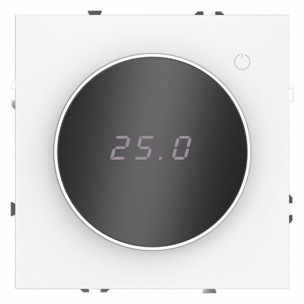 Терморегулятор электронный VOLTUM S70 с индикацией и датчиком, для теплого пола, (белый матовый)