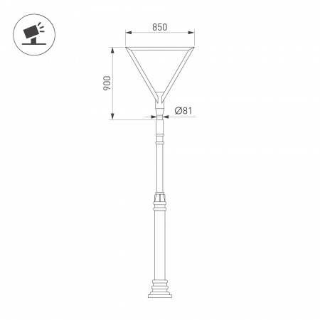 Arlight Светильник OXOR-TRILEIS-900x850х80-50W Day4000 (BK, 120 deg, 230V) IP65  (-)