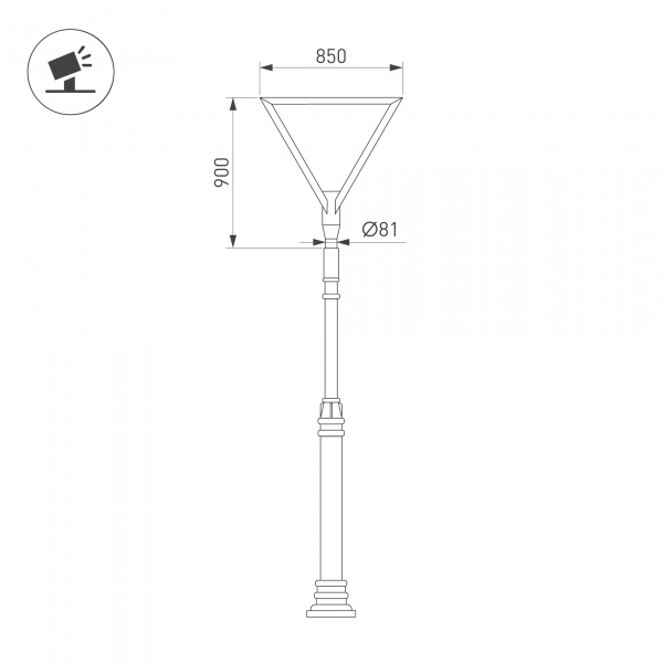 Arlight Светильник OXOR-TRILEIS-900x850х80-25W Day4000 (BK, 120 deg, 230V) IP65  (-)