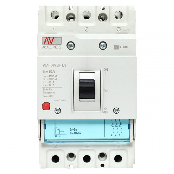 EKF Averes Автоматический выключатель AV POWER-1/3  80А 80kA TR