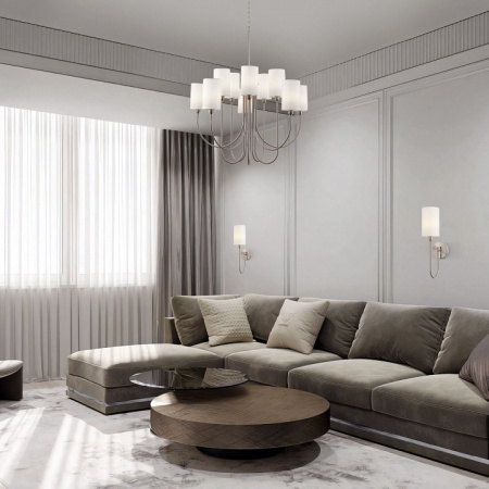 Настенный светильник с тканевым абажуром 60164/1 никель Eurosvet Abbey