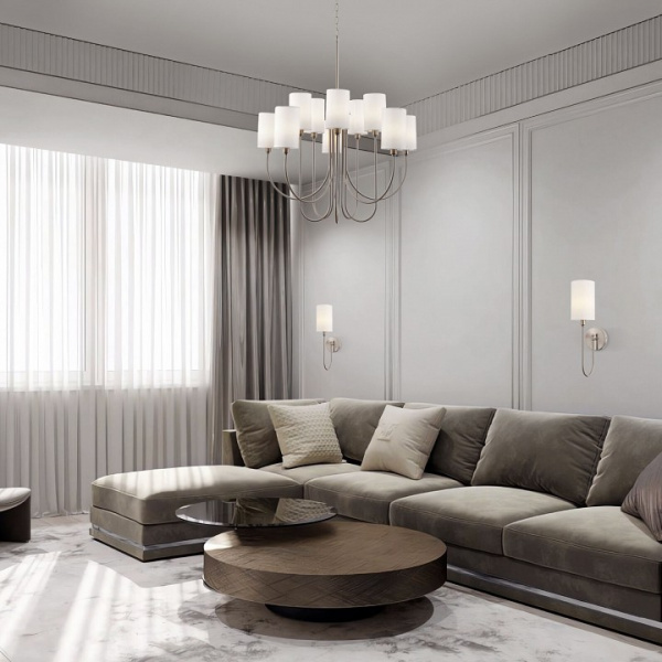 Настенный светильник с тканевым абажуром 60164/1 никель Eurosvet Abbey