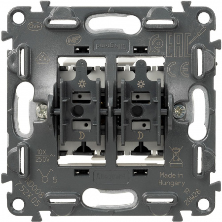 Legrand Valena Мех IN'MATIC Выключатель 2-клавишный 10АХ 250В