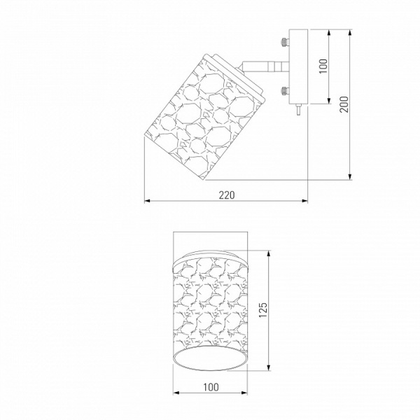 Настенный светильник 20095/1 черный / золото Eurosvet Jackice