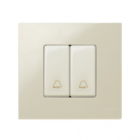 Simon 27 Мех Слоновая кость Кнопка клавишная "звонок" узкая, 10А 250В