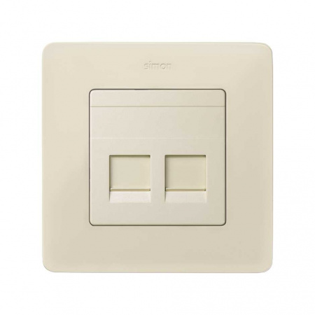 Simon 75 Мех Слоновая кость Адаптер на 2 RJ-45 75540-, 75541-, 75528-, 75544-39 АМР