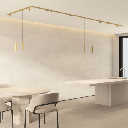 DK5771-SB Светильник для трека SHINE GRILL со светодиодом, L231*W19*H27, 48V DC, 10W, RA?90, 3000K, IP20, сатинированная латунь, алюминий