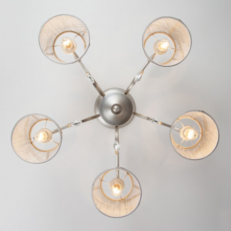 Потолочная люстра с абажурами 60065/5 серебро Eurosvet Liona