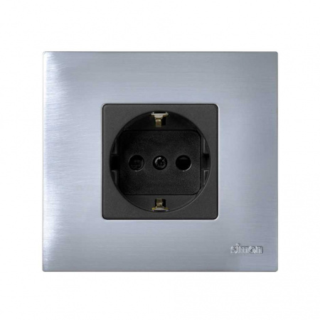 Simon 27 Play Графит Накладка на розетку с заземлением, сменная, широкая