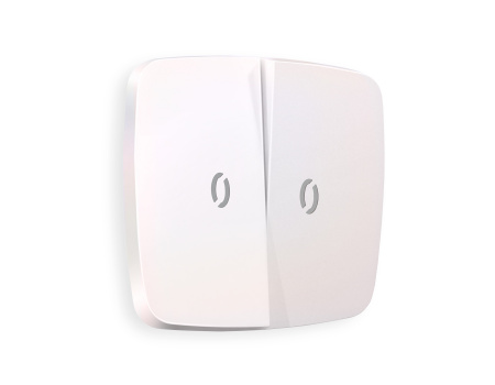 Лицевая панель OMEGA (Жемчуг) для 2-клавишных выключателей с подсветкой QUANT OP2040