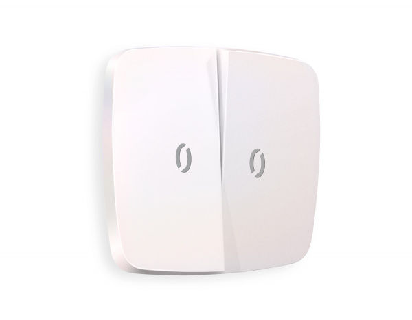 Лицевая панель OMEGA (Жемчуг) для 2-клавишных выключателей с подсветкой QUANT OP2040