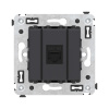 DKC Avanti Компьютерная розетка RJ-45 без шторки в стену, кат.5е одинарная, Черный матовый