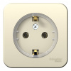 SE Blanca наруж Молочная Розетка с/з без шторок,(тонкая) 16А, 250В изолир. пластина