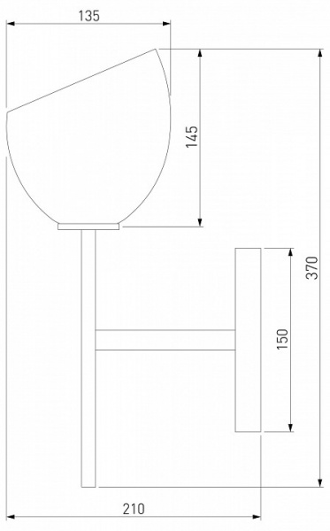 Бра со стеклянным плафоном 60130/1 латунь Eurosvet Arrista
