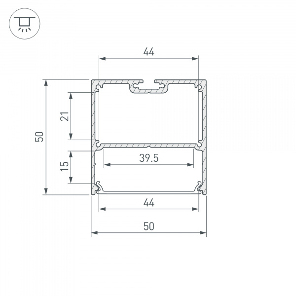 Arlight Профиль SL-LINE-5050-LW-2000 ANOD GOLD (Алюминий)
